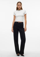 Vero Moda T-Shirt Donna Chloe Marrone Bianco 10306894 Snow White VERO MODA 