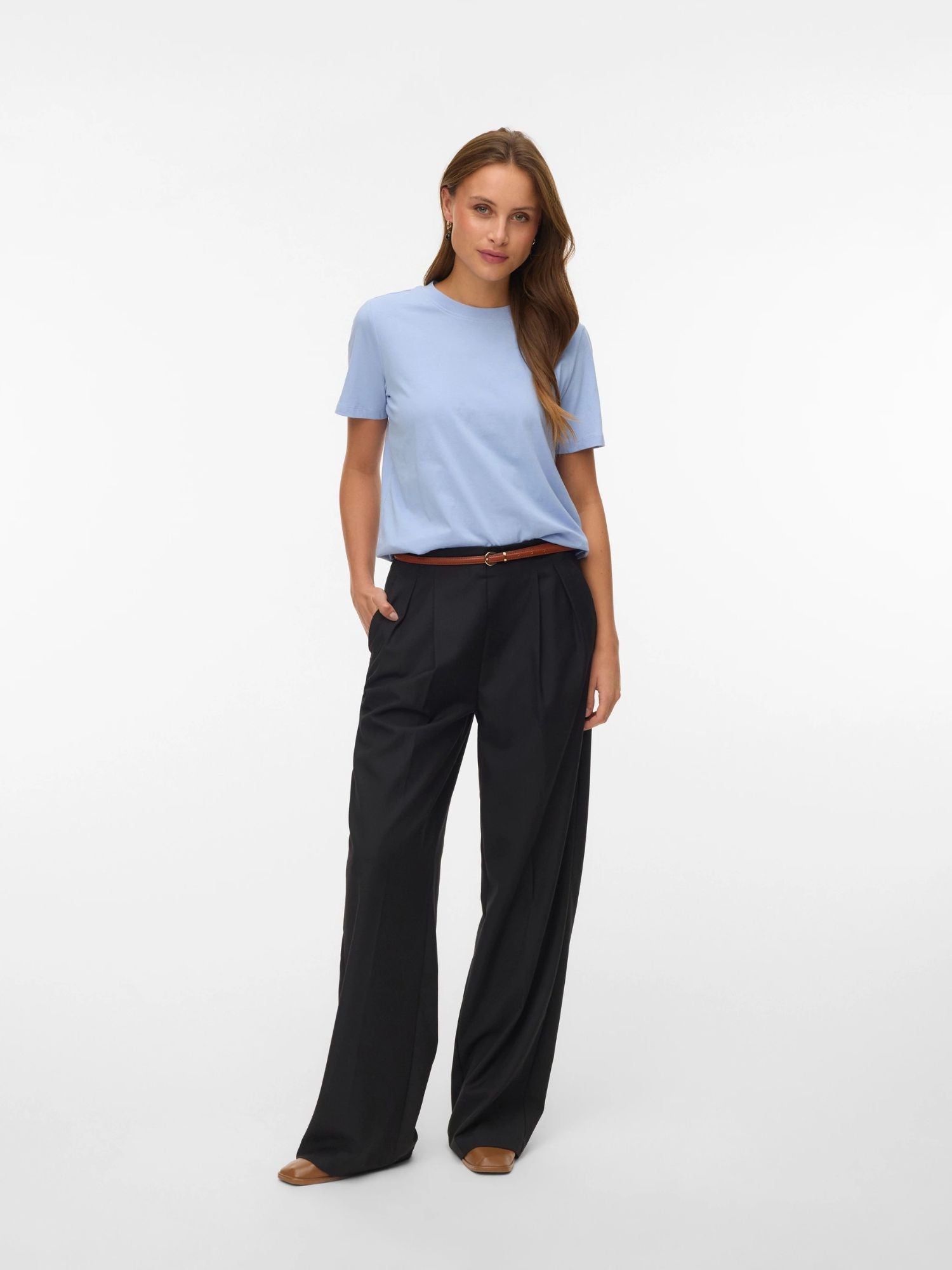 Vero Moda T-Shirt Donna Brunnera Blue Vmpaulina 10316991 BRUNNERA BLUE VERO MODA 