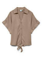 Vero Moda Camicia Donna Fleur Marrone Denim 10326059 Silver Mink VERO MODA 