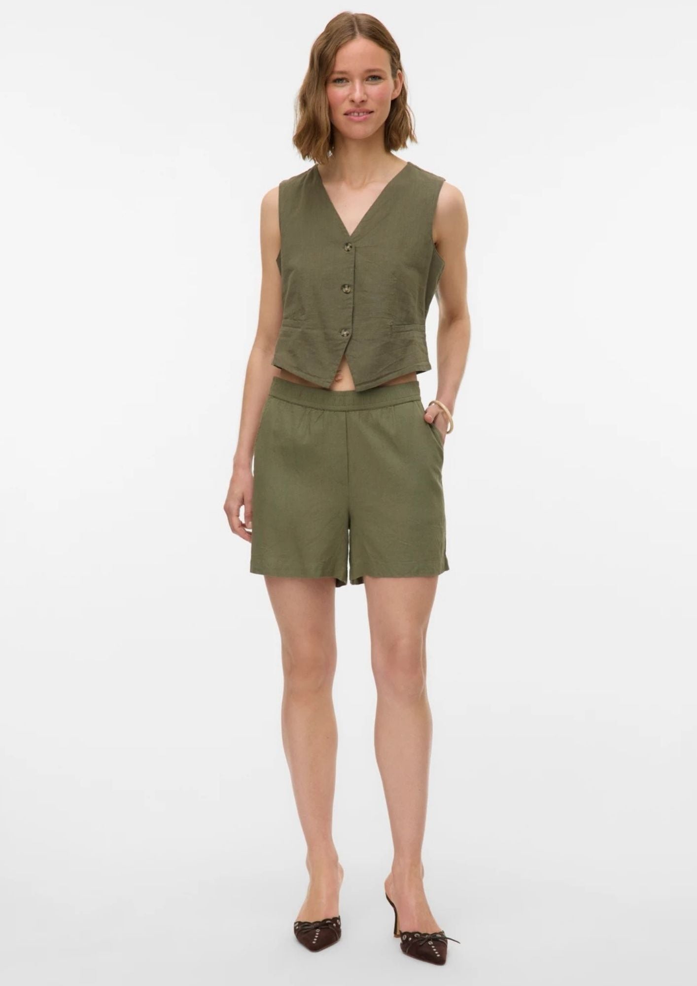 Vero Moda Top Donna Caia Verde 10333795 Deep Lichen Green VERO MODA 