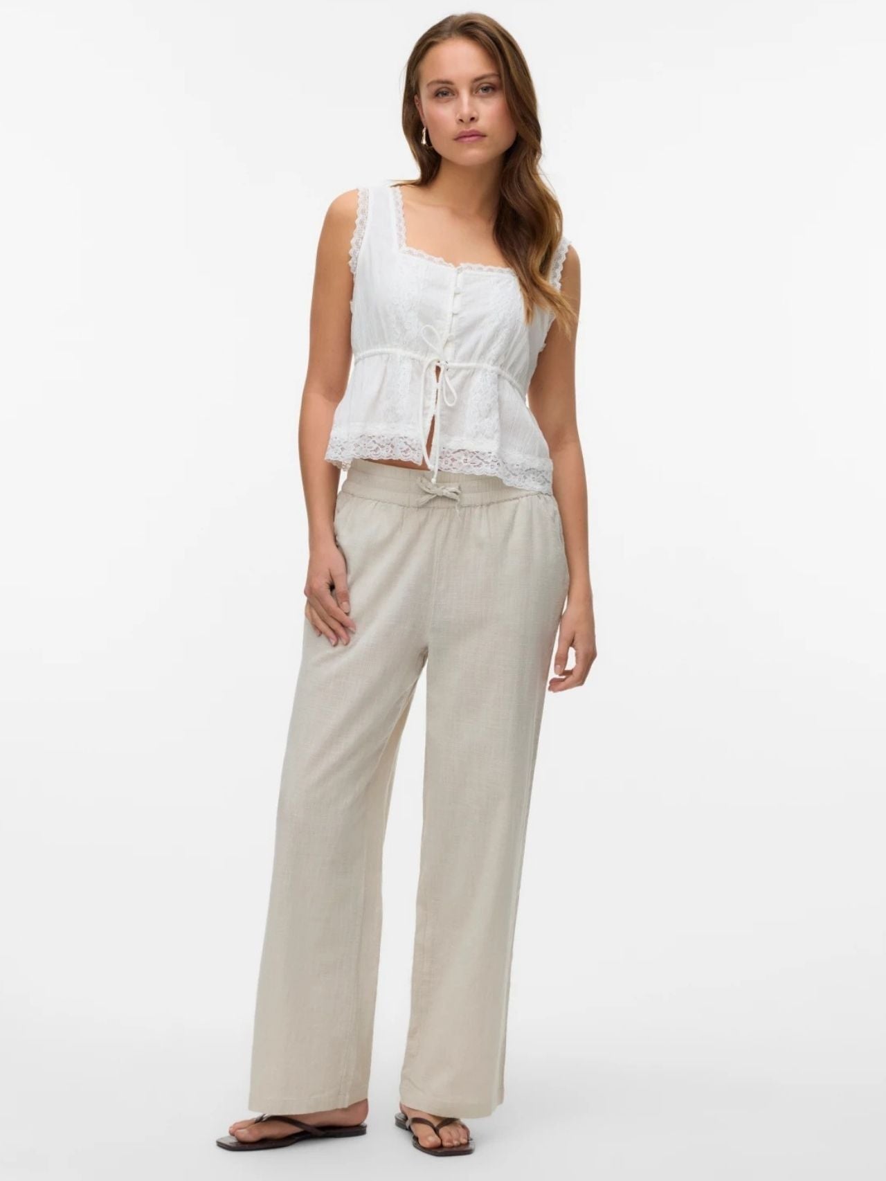 Vero Moda Pantalone Donna Caia Grigio Argento 10333796 Silver Lining VERO MODA 
