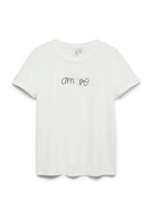 Vero Moda Top Donna Ikami Bianco con Stampa Amore 10340181 Snow White AMORE VERO MODA 