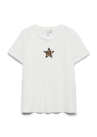 Vero Moda Top Donna Isuma Bianco 10340644 Snow White STAR PATCH VERO MODA 