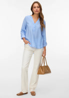 Vero Moda Blusa Donna Kaja Blu Sandra 10340684 Vista Blue Sandra VERO MODA 