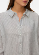 Vero Moda Camicia Donna Kaja Bianca Righe Nere 10340687 Snow White Amanda Black VERO MODA 