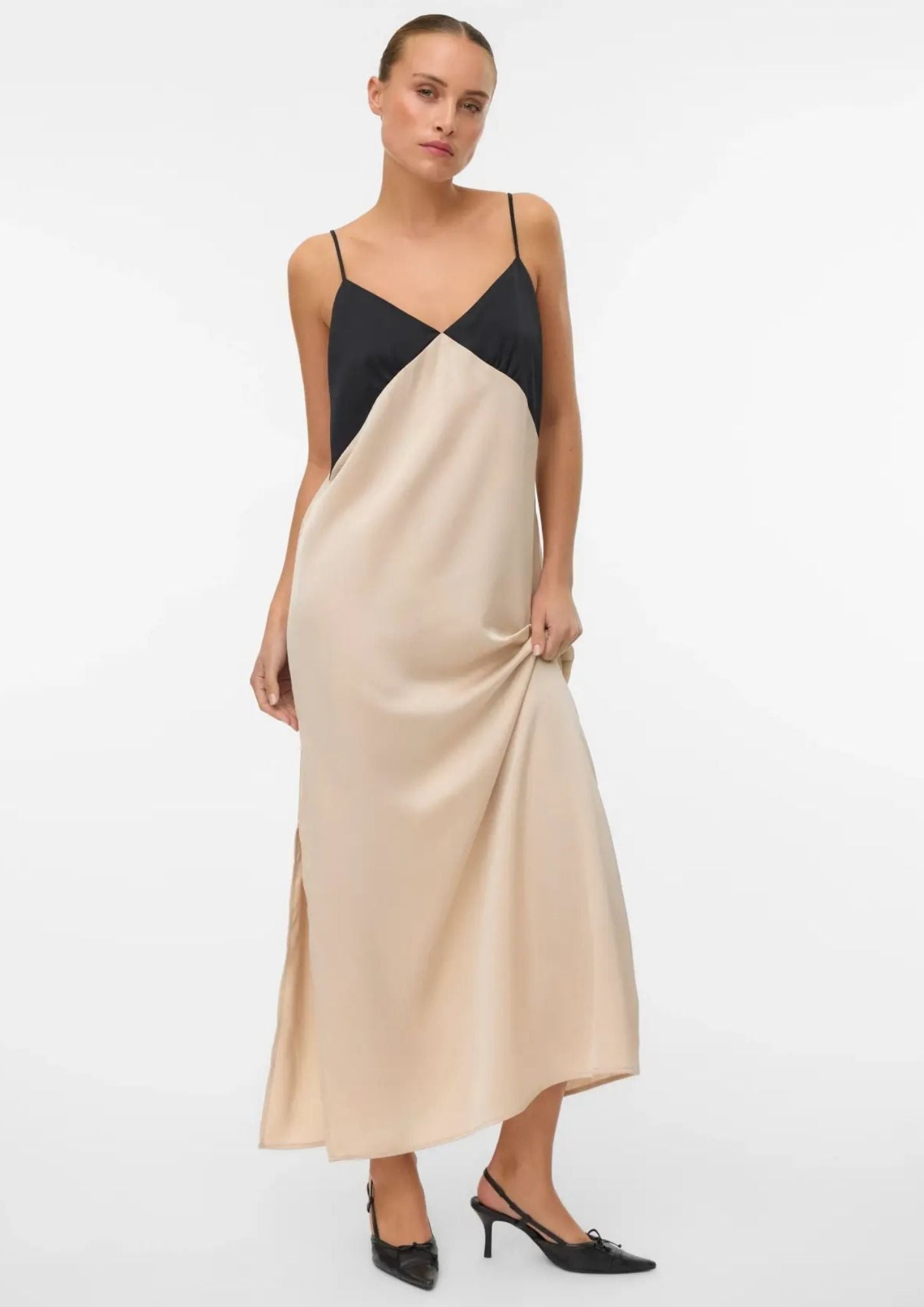 Vero Moda Abito Donna Joi Nero e Grigio Cemento 10341488 Black CEMENT CONTRAST VERO MODA 