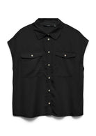 Vera Moda Camicia Donna Bree Nero Denim 10341628 Black Denim VERO MODA 