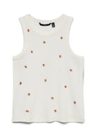 Vero Moda Top Donna Naja Bianca con Stampa Peach 10341964 Snow White PEACH VERO MODA 