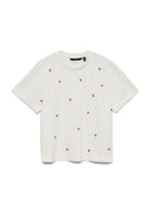 Vero Moda T-Shirt Donna Sola Bianca Stampa Peach 10341979 Snow White PEACH VERO MODA 