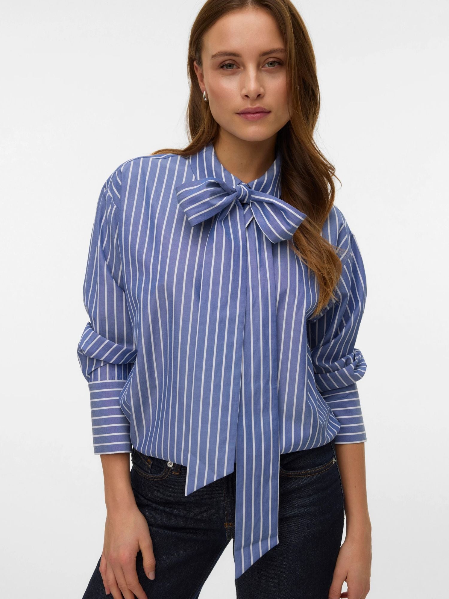 Vero Moda Camicia Donna Dark Denim VMIslunn 10342449 Dark Denim Snow white VERO MODA 