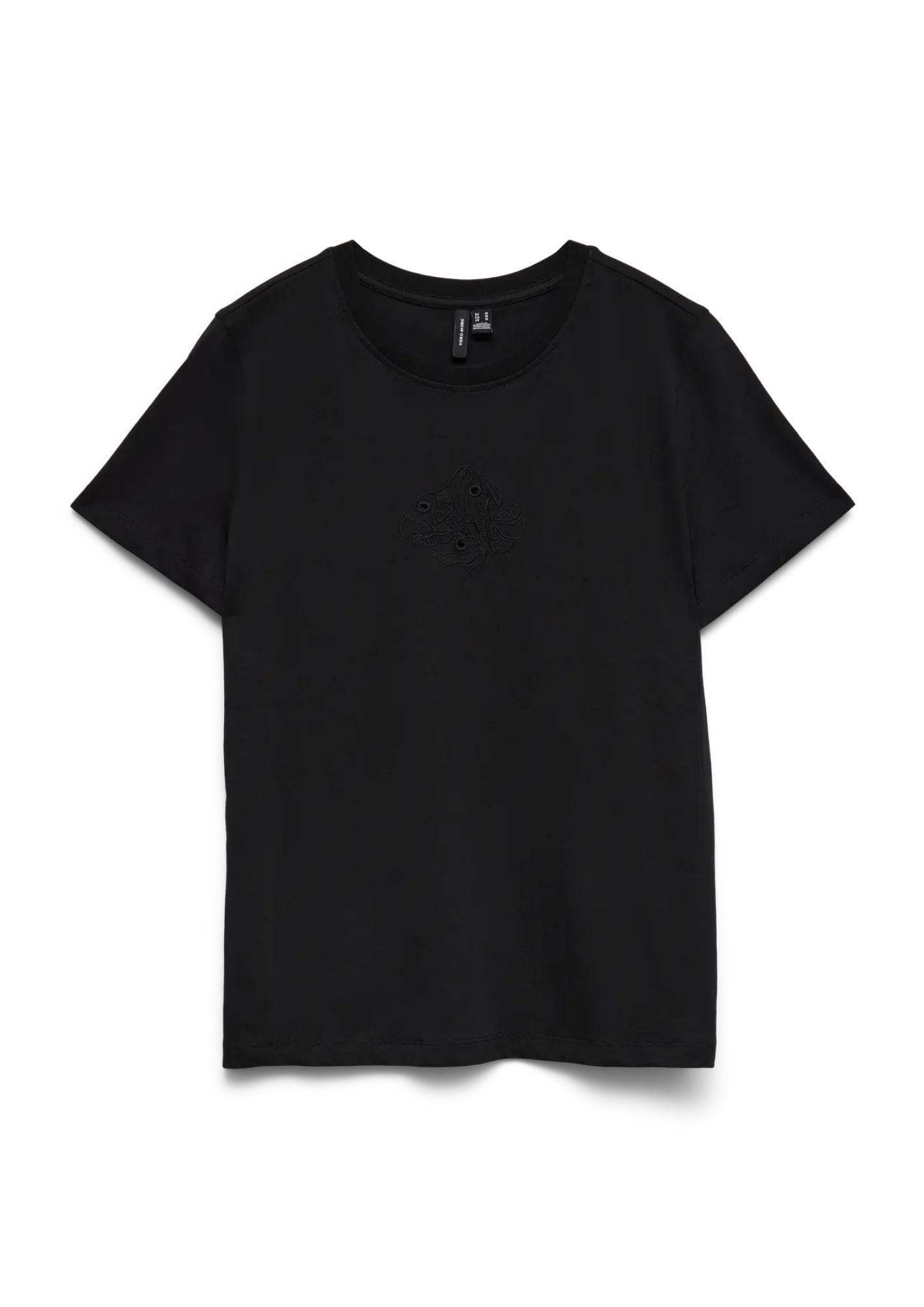 Vero Moda T-Shirt Donna Mirania Nera 10343538 Black CENTER BRODERIE VERO MODA 