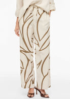 Vila Pantalone Donna Prisilla Ecrù e Marrone 14104793 Cub FLOWER VILA 