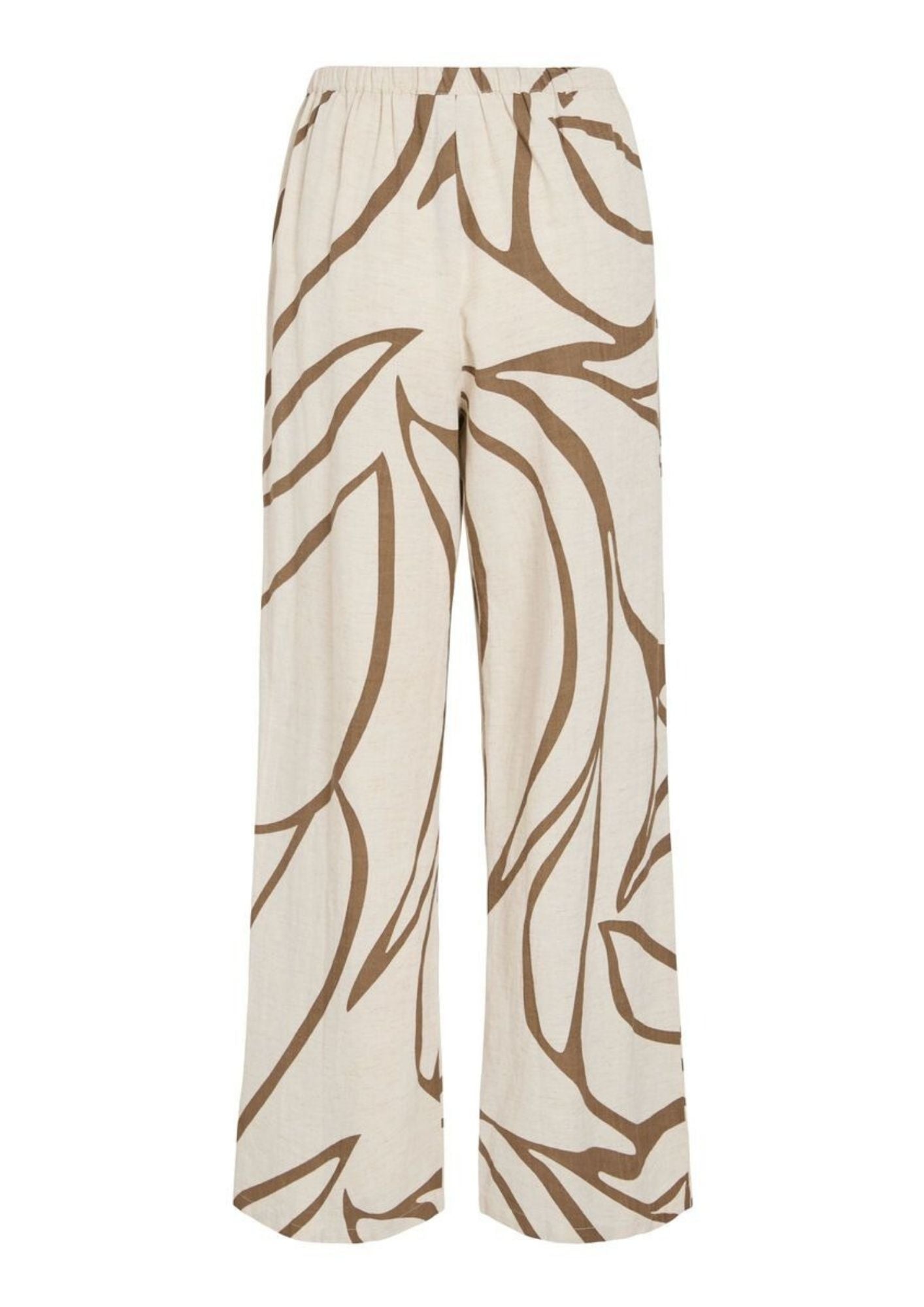 Vila Pantalone Donna Prisilla Ecrù e Marrone 14104793 Cub FLOWER VILA 