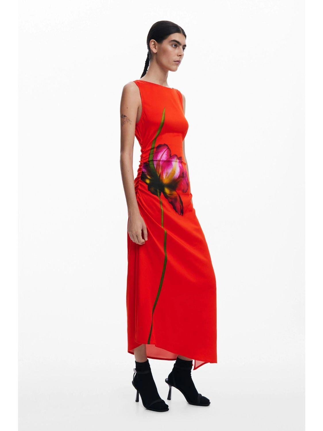 Abito asimmetrico orchidea Donna Rosso - Santangelo