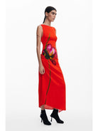 Abito asimmetrico orchidea Donna Rosso - Santangelo