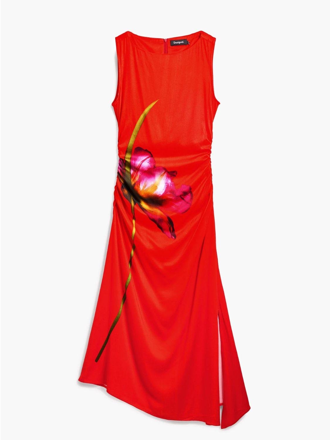 Abito asimmetrico orchidea Donna Rosso - Santangelo