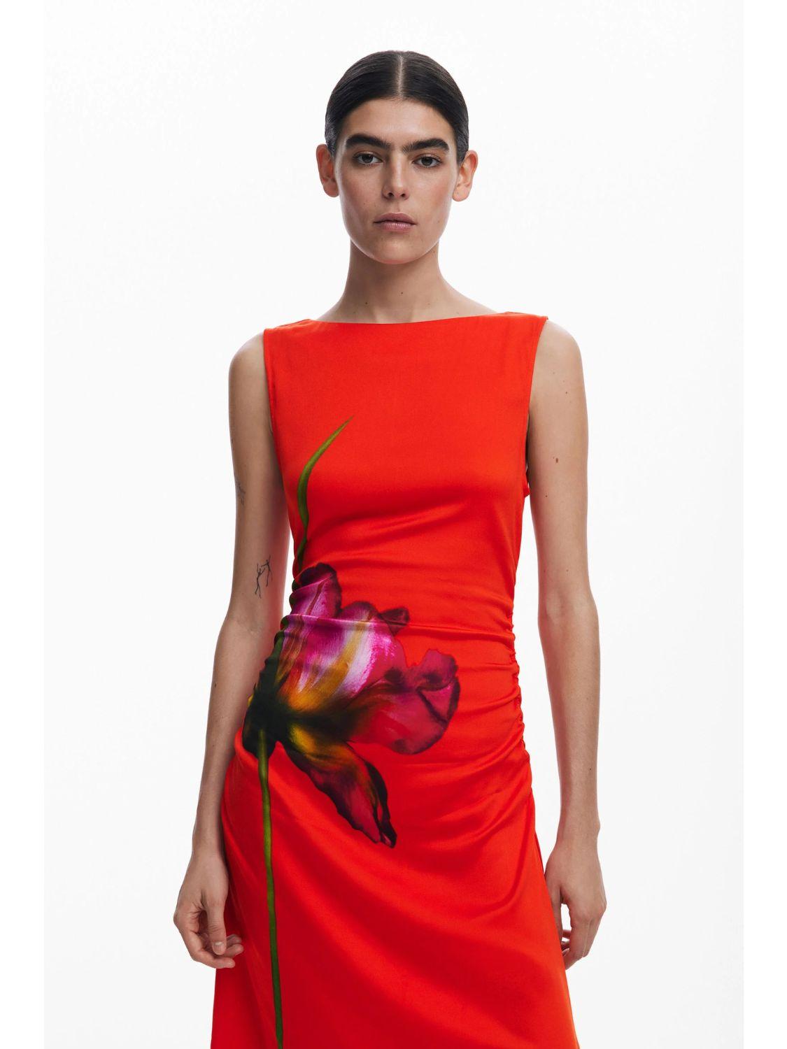 Abito asimmetrico orchidea Donna Rosso - Santangelo