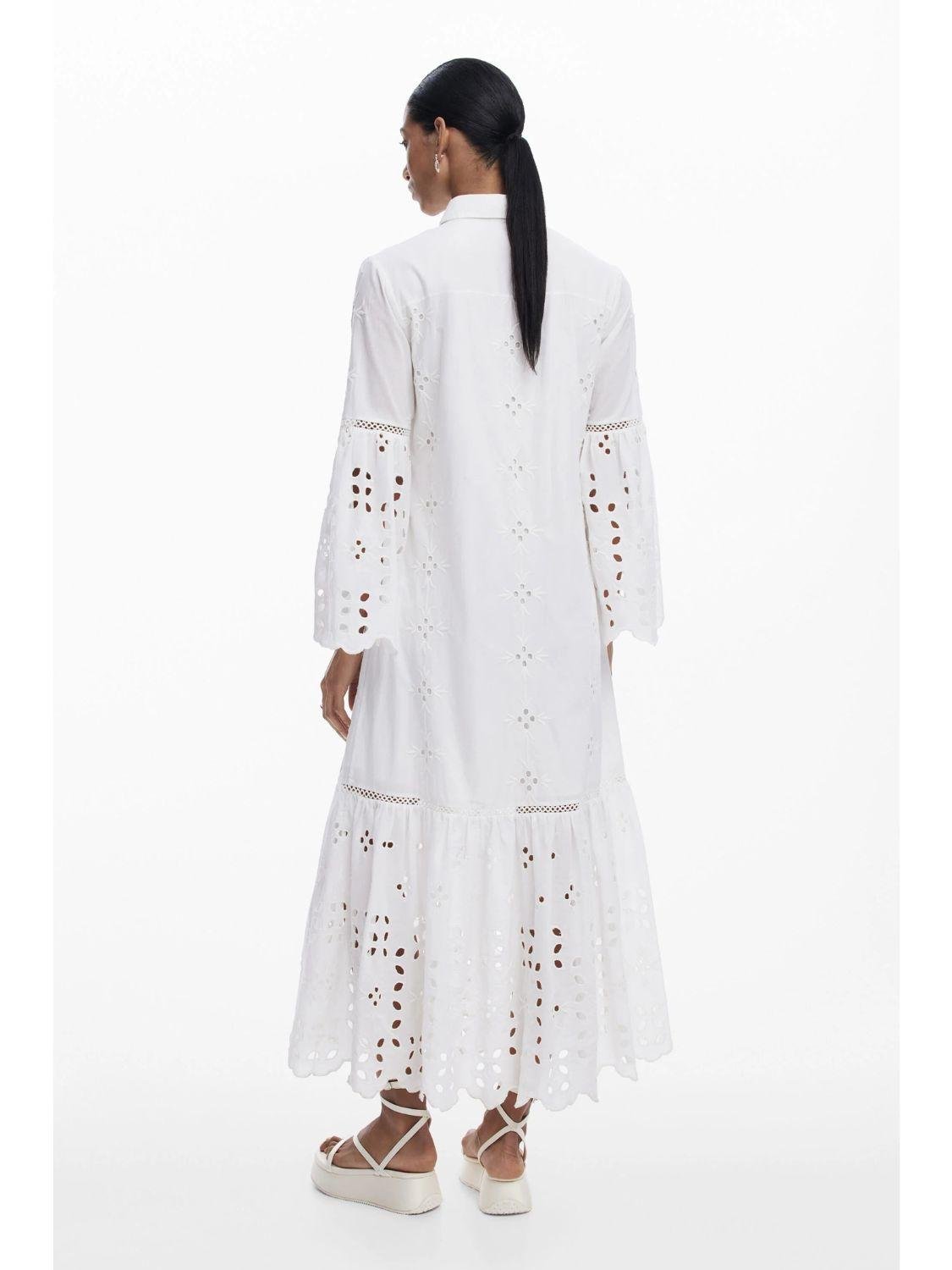 Abito maxi traforato Donna Bianco - Santangelo