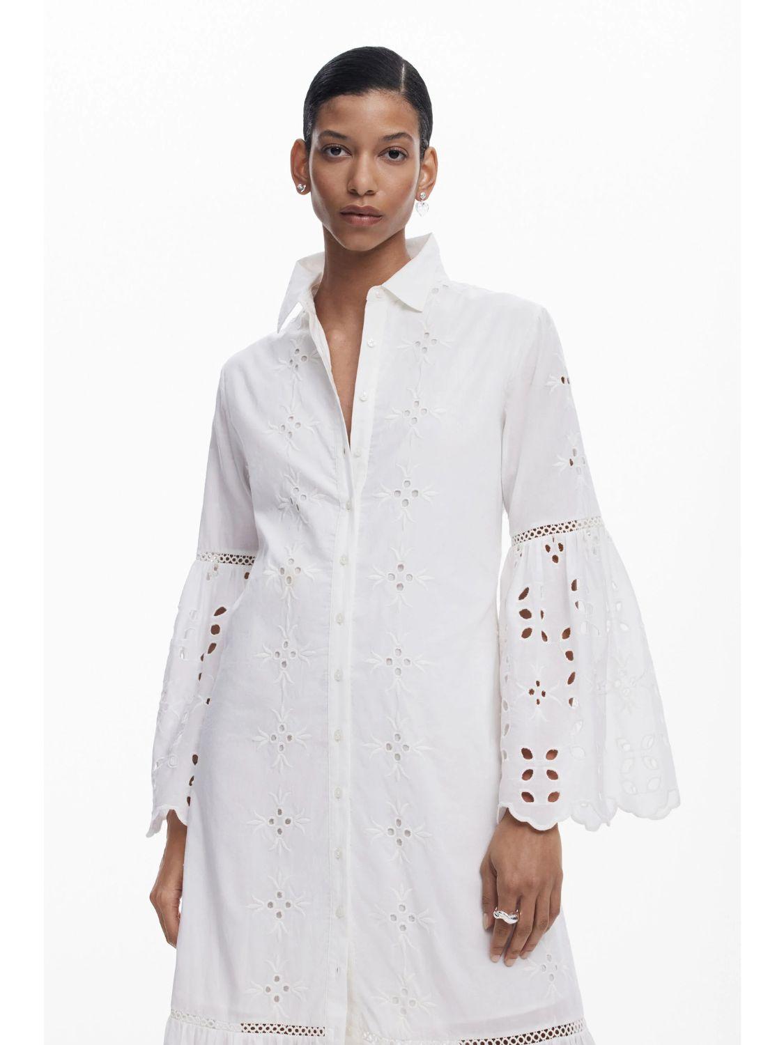 Abito maxi traforato Donna Bianco - Santangelo