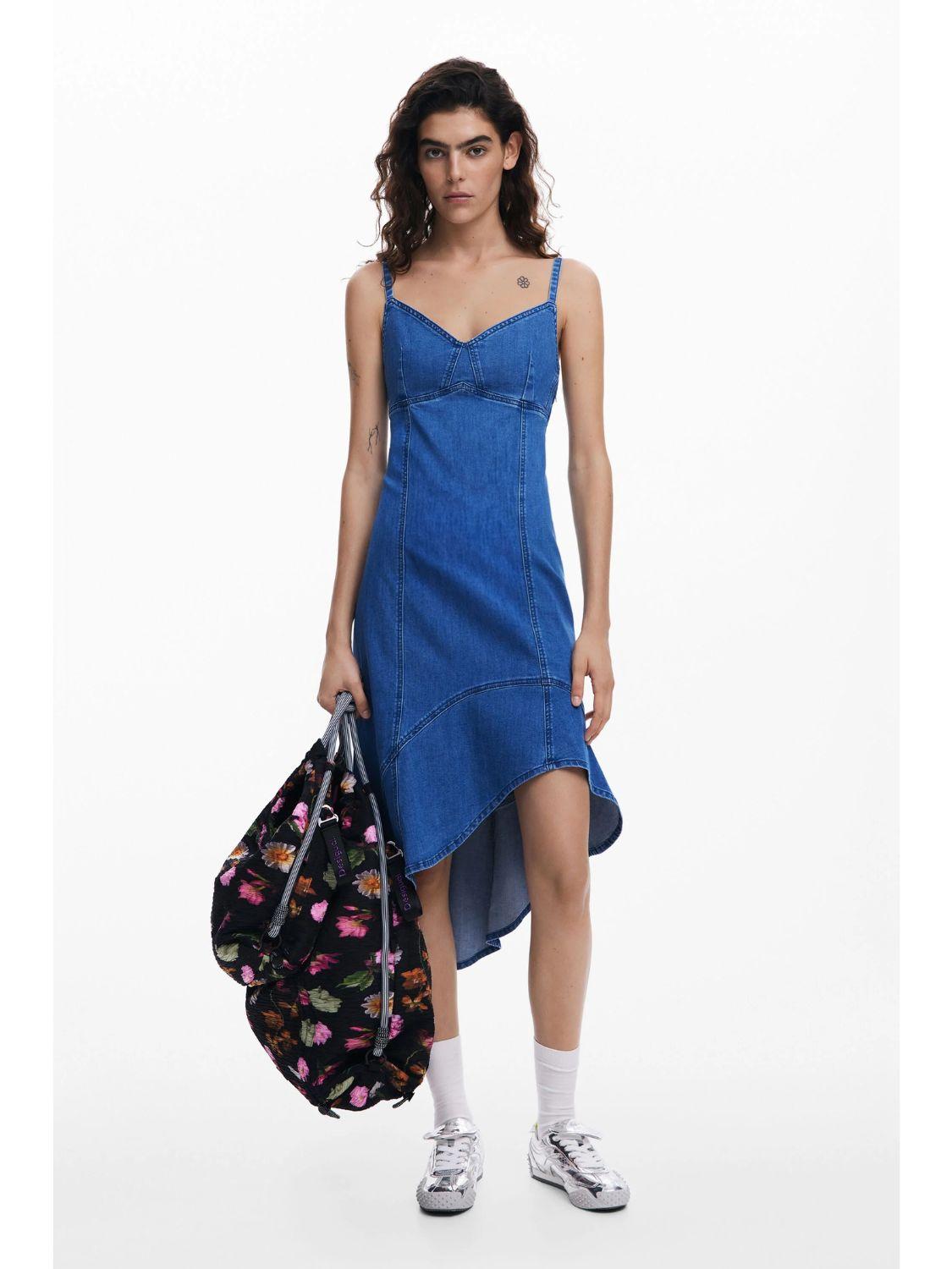 Abito midi in denim Donna Blu - Santangelo