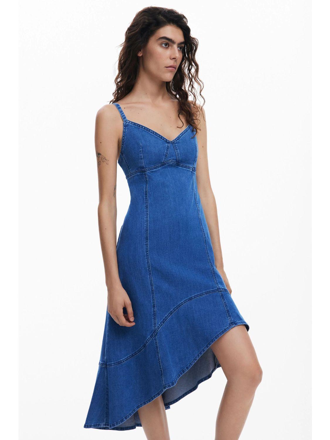Abito midi in denim Donna Blu - Santangelo