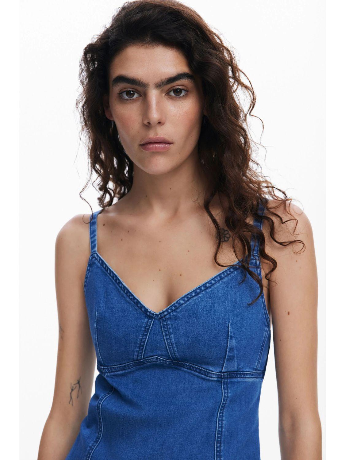 Abito midi in denim Donna Blu - Santangelo