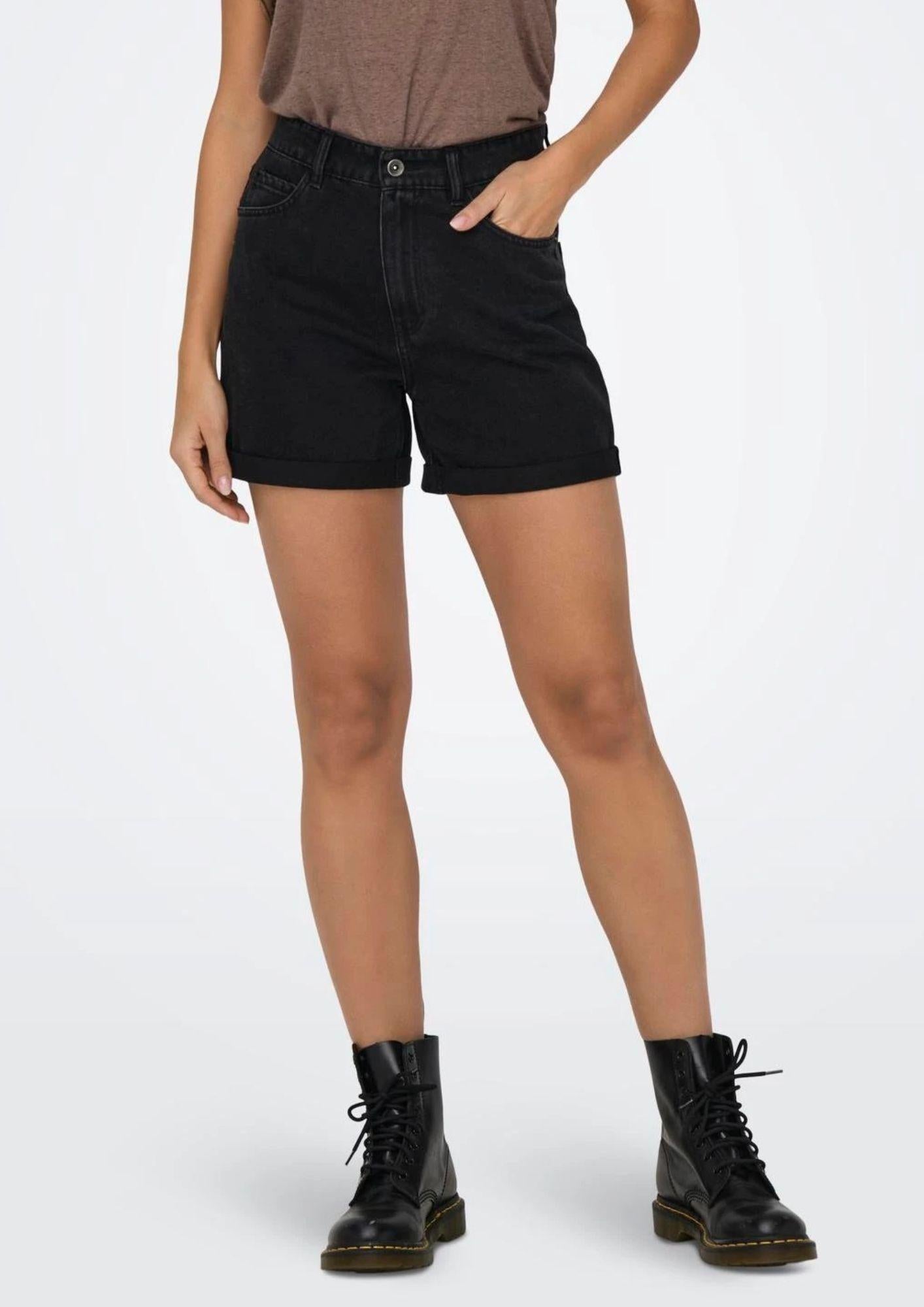 Bermuda Donna Nero Denim - Santangelo