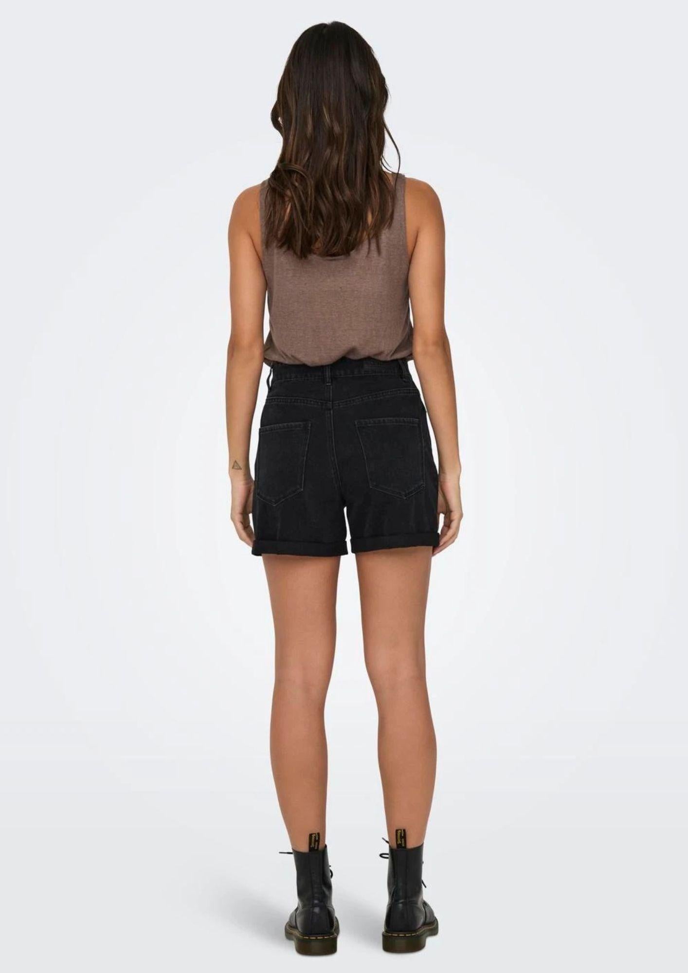 Bermuda Donna Nero Denim - Santangelo