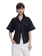 Camicia a maniche corte Donna Nero - Santangelo