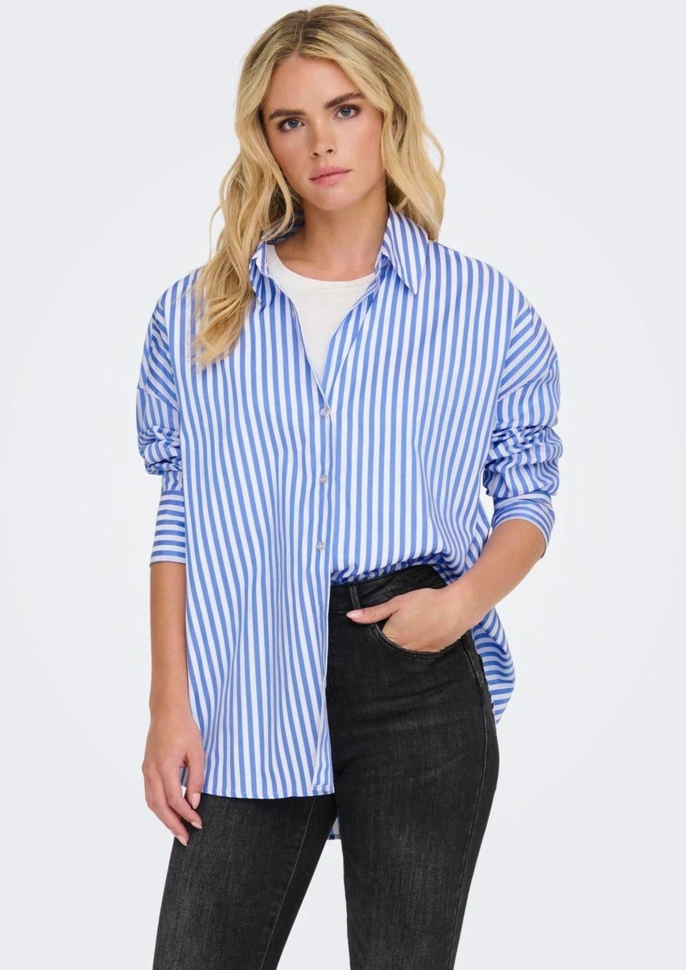 Camicia Donna Bianco Blu - Santangelo