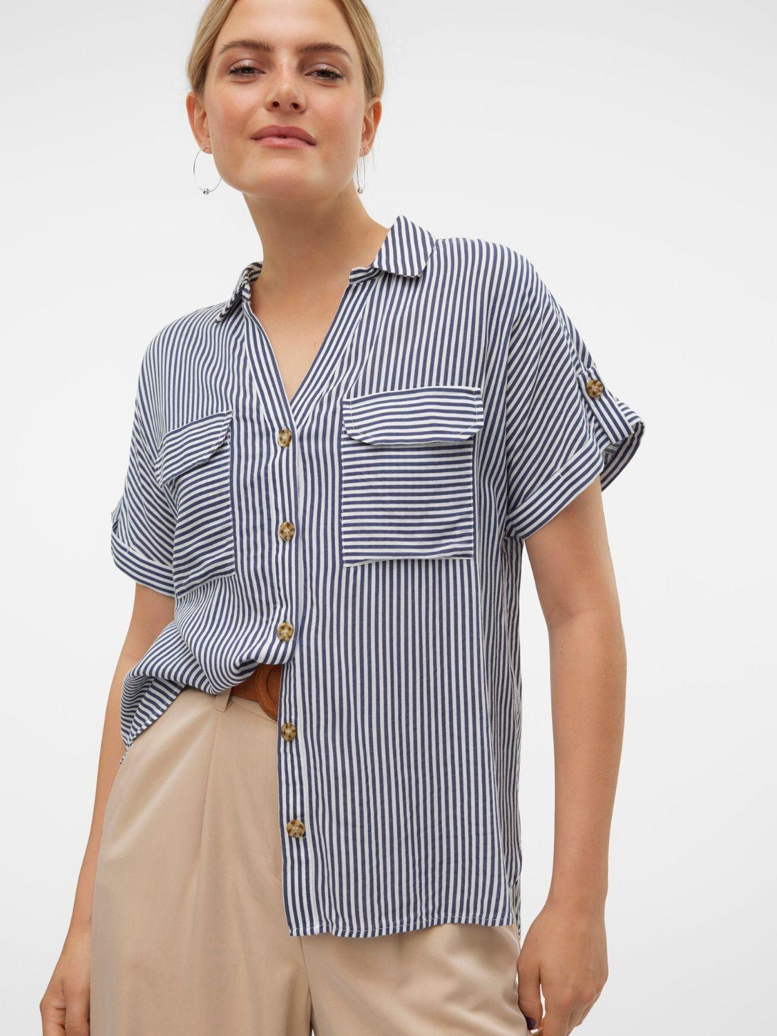Camicia Donna Bianco Rigato - Santangelo