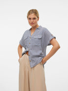 Camicia Donna Bianco Rigato - Santangelo