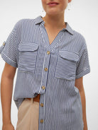 Camicia Donna Bianco Rigato - Santangelo
