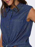 Camicia Donna Medium Blue Denim - Santangelo