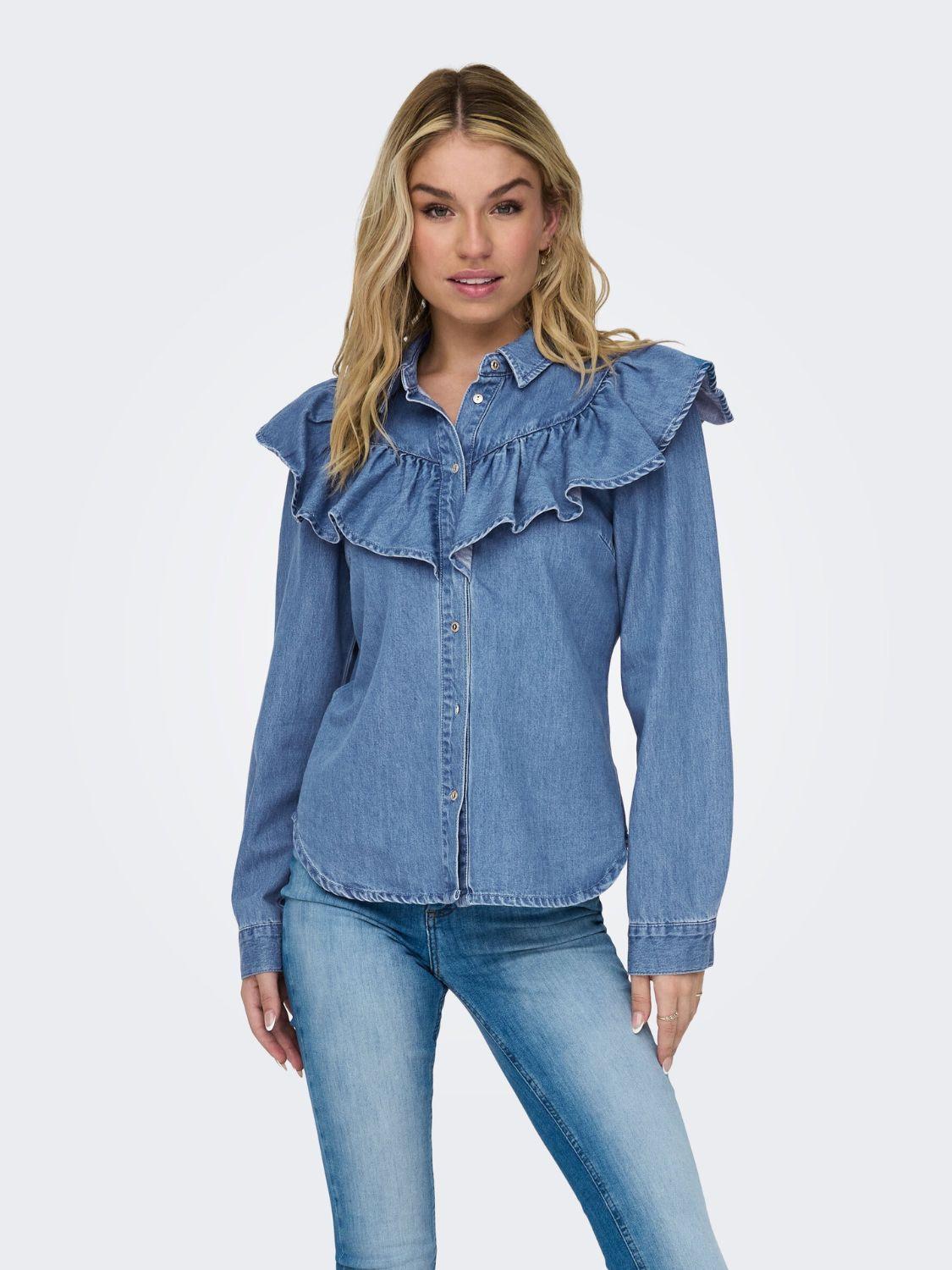 Camicia in denim Donna Medium Blue Denim - Santangelo