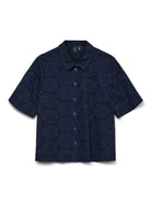 Camicia Maniche Corte Donna Blu - Santangelo