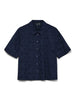 Camicia Maniche Corte Donna Blu