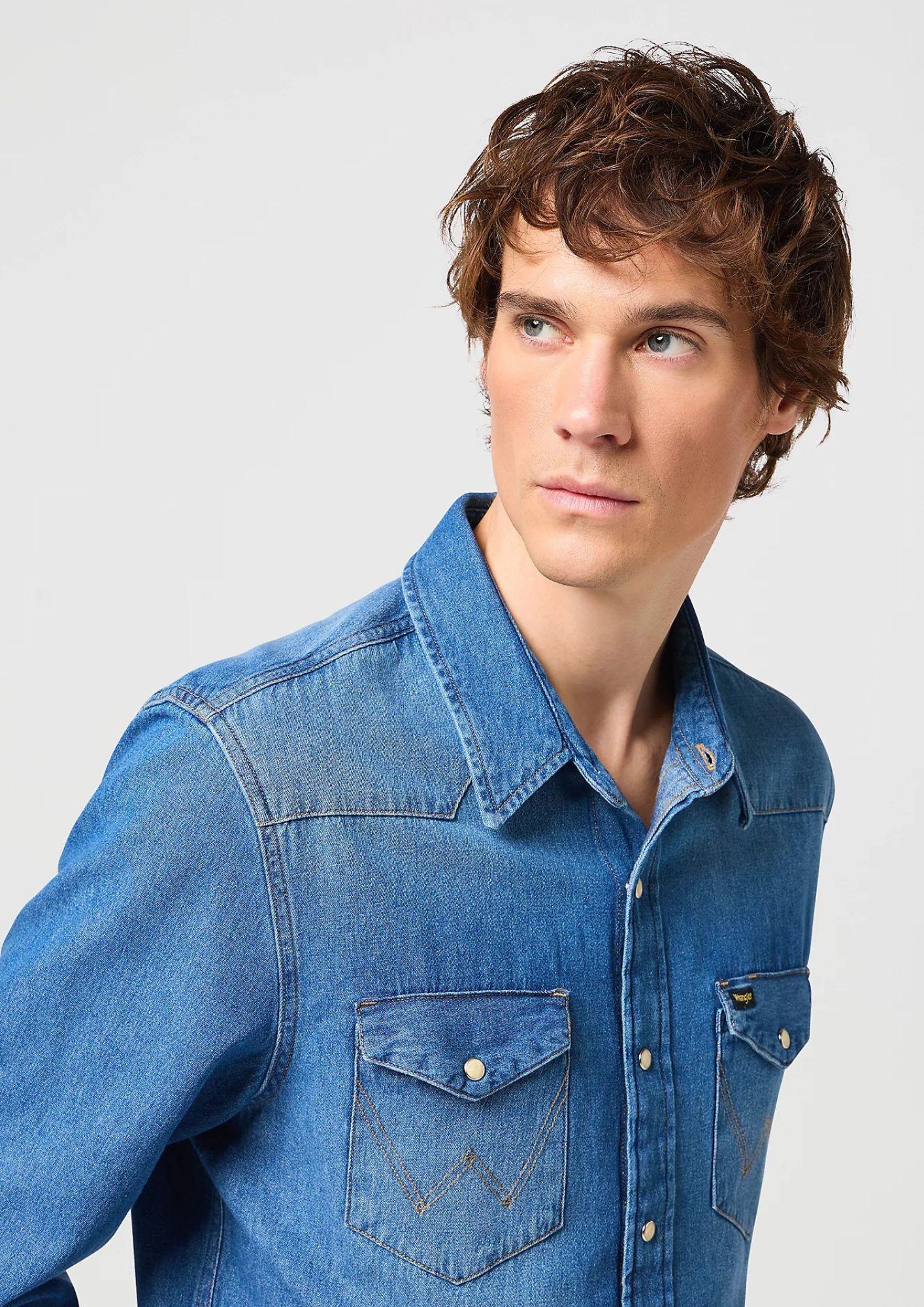 Camicia Uomo Jeans Blu - Santangelo
