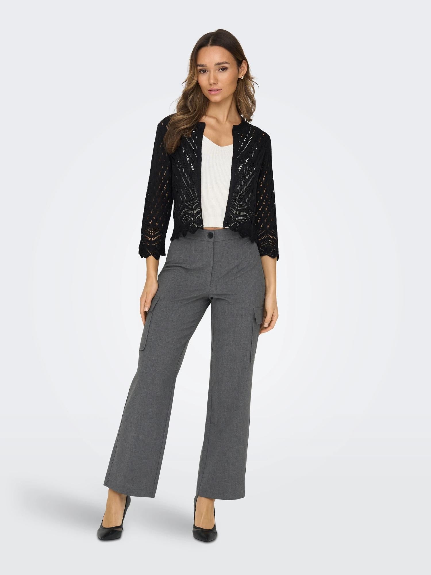 Cardigan Donna Nero - Santangelo