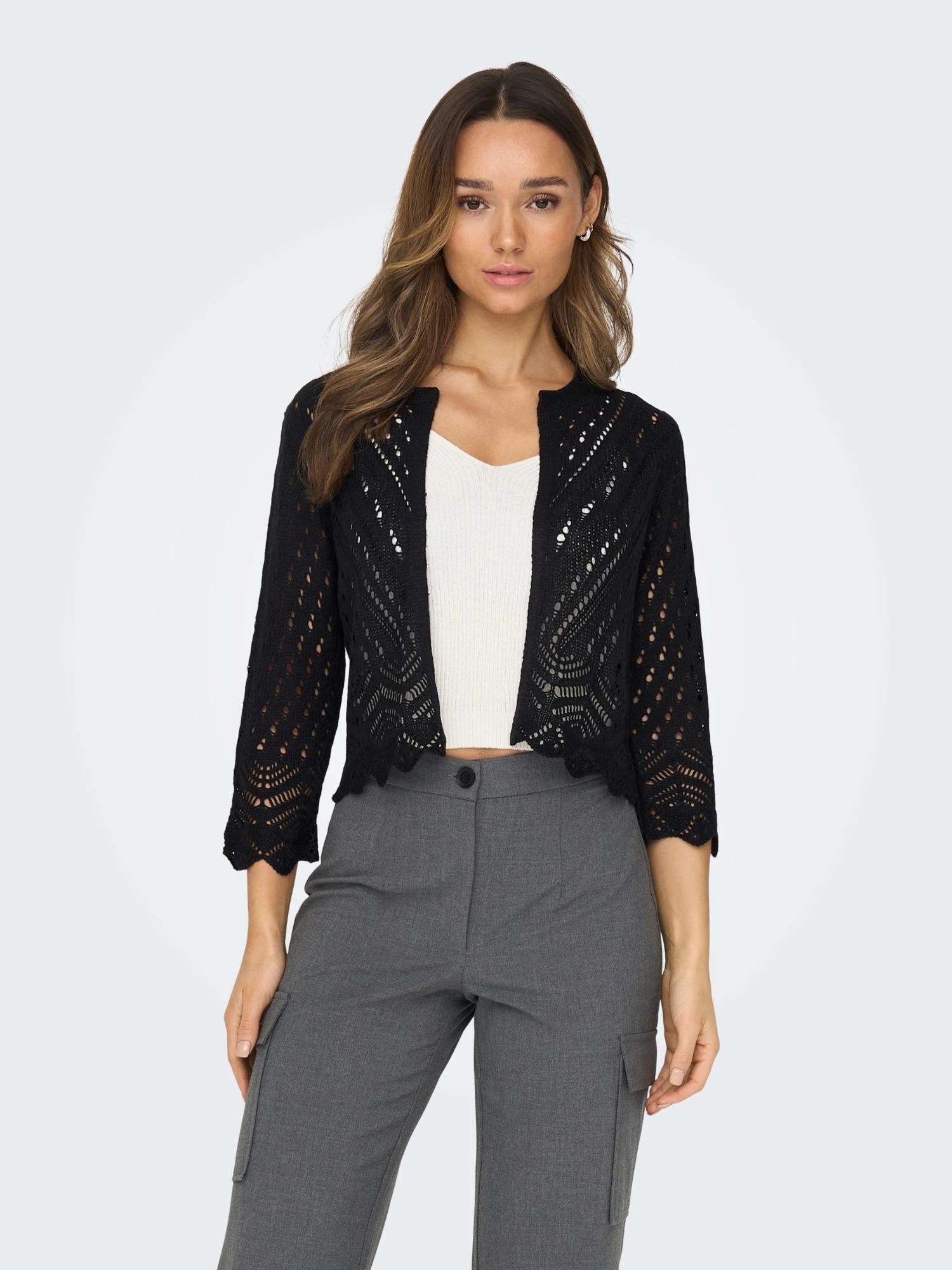 Cardigan Donna Nero - Santangelo