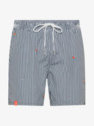 Costume da bagno con ricamo piccolo Uomo Blu Navy Bianco - Santangelo