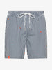 Costume da bagno con ricamo piccolo Uomo Blu Navy Bianco