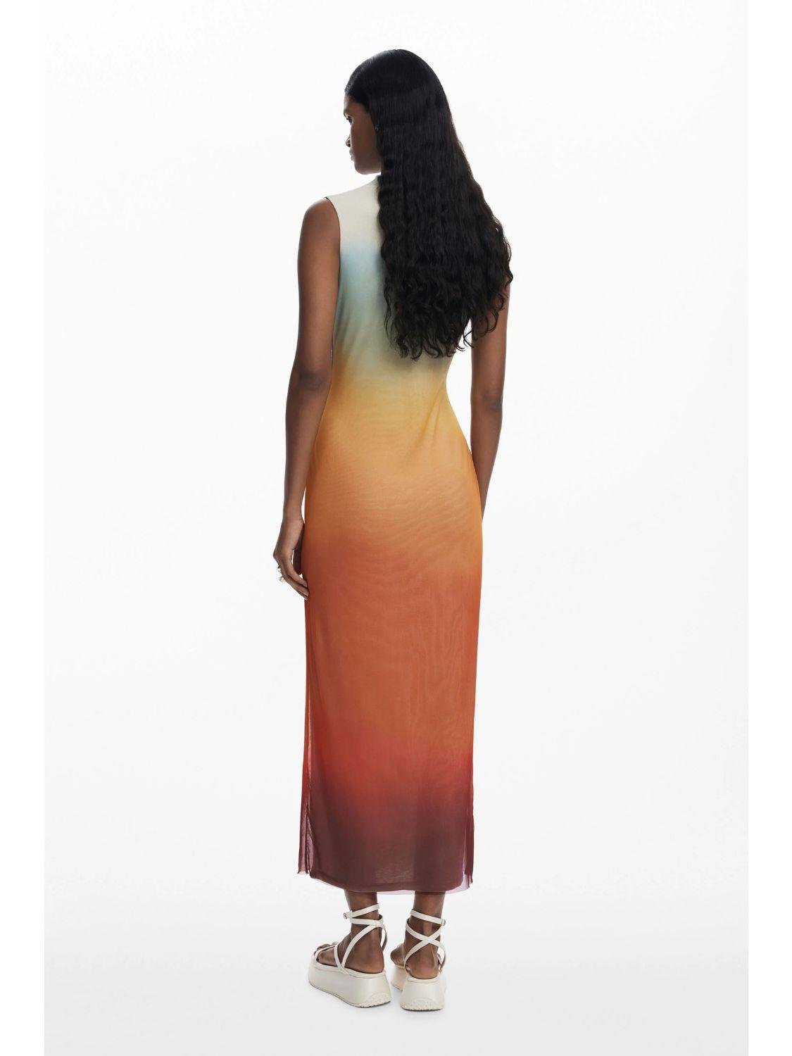Desigual Abito in tulle sfumato Donna Arancione - Santangelo