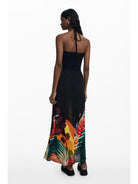 Desigual Abito lungo tropicale Donna Nero - Santangelo