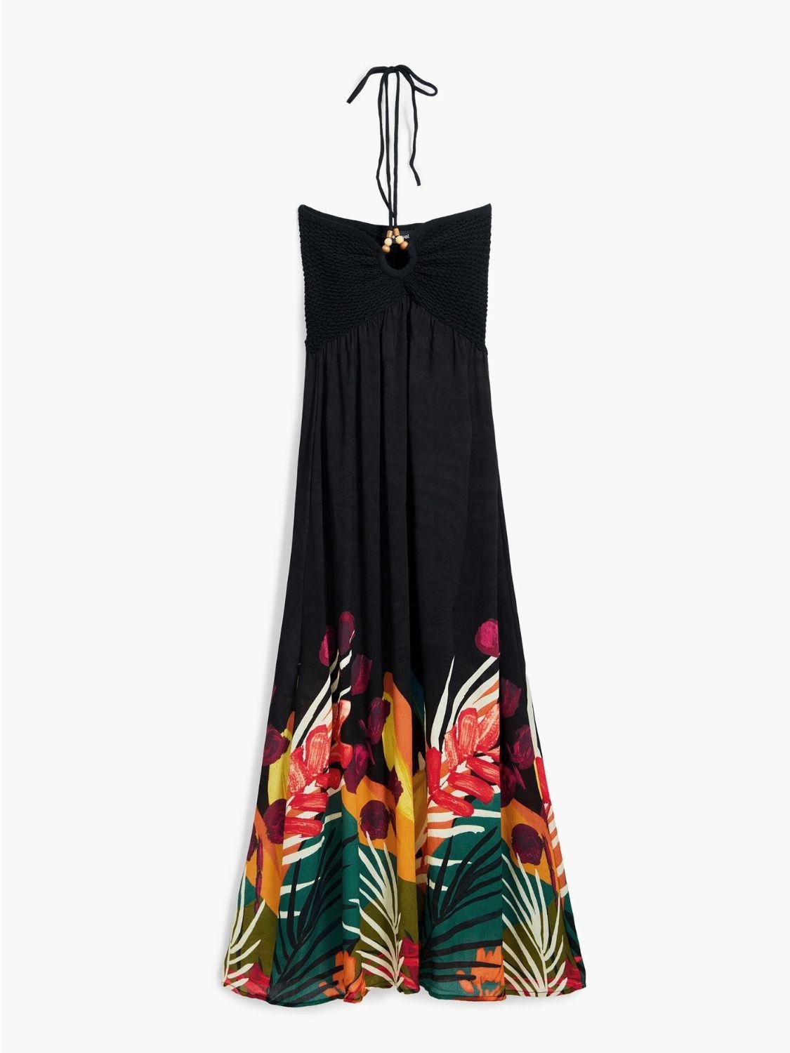 Desigual Abito lungo tropicale Donna Nero - Santangelo