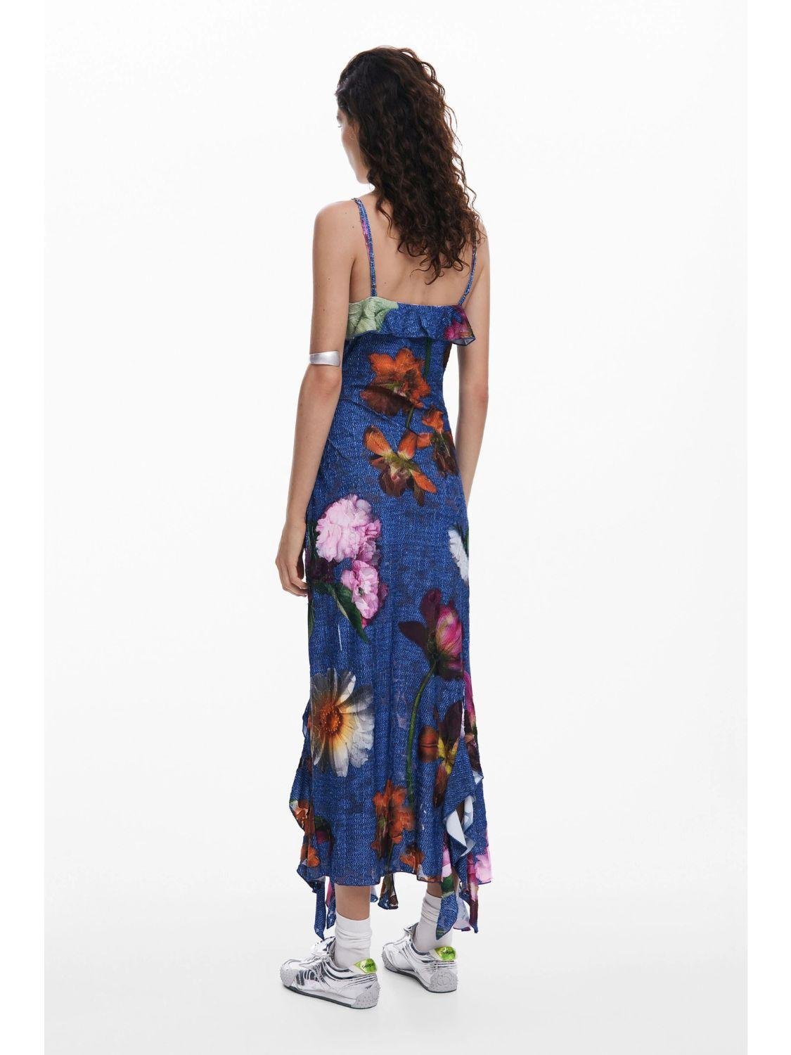 Desigual Abito midi a fiori Donna Blu - Santangelo