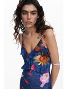 Desigual Abito midi a fiori Donna Blu - Santangelo