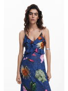 Desigual Abito midi a fiori Donna Blu - Santangelo