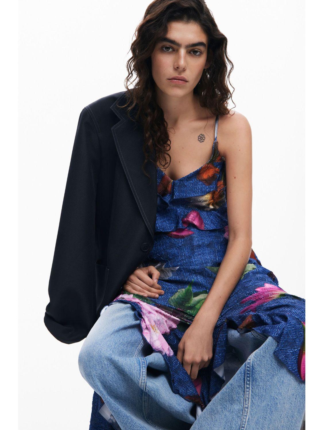Desigual Abito midi a fiori Donna Blu - Santangelo