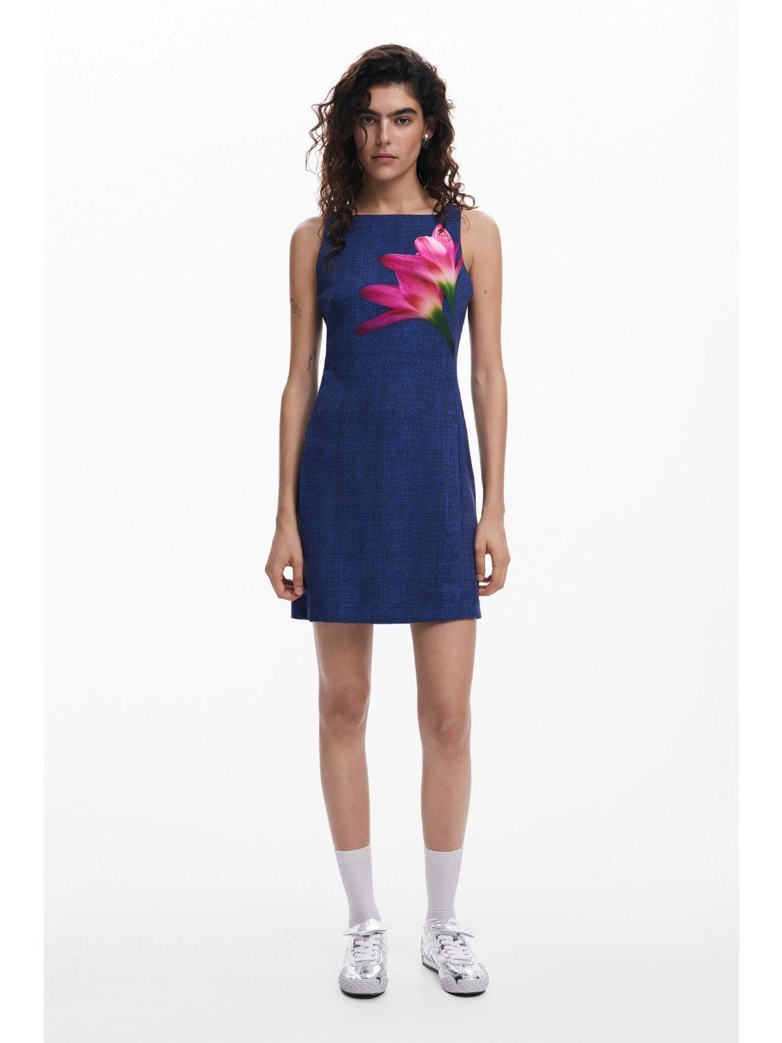 Desigual Abito mini effetto denim Donna Blu - Santangelo